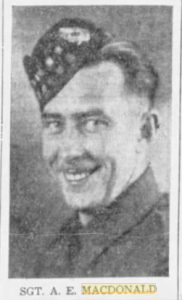 Sgt Albert Ernest Macdonald 12 H 15 Csri